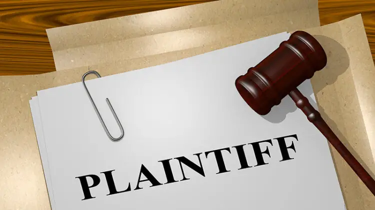 Plaintiff text on white folder