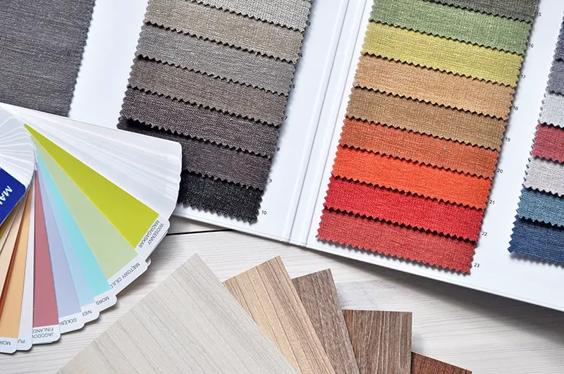 Colour samples for use in interior design