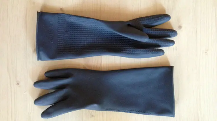 Black rubber gloves