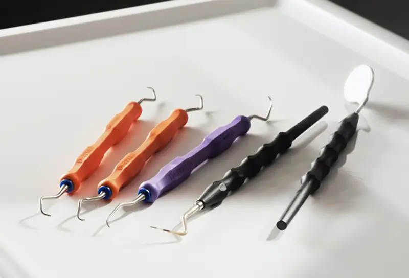 Colorful handle of dental tools