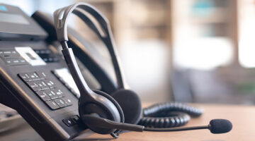 VOIP headset for customer service support (call center) concept