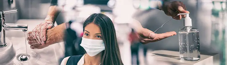 Coronavirus corona virus prevention for COVID-19 banner.