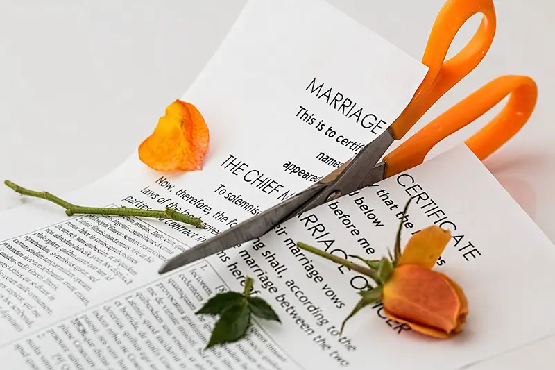 Divorce separation marriage concept