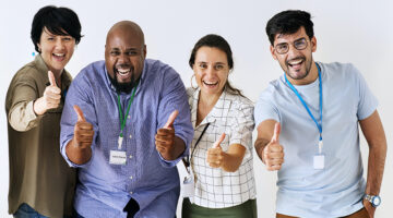 Co-workers giving great feedback
