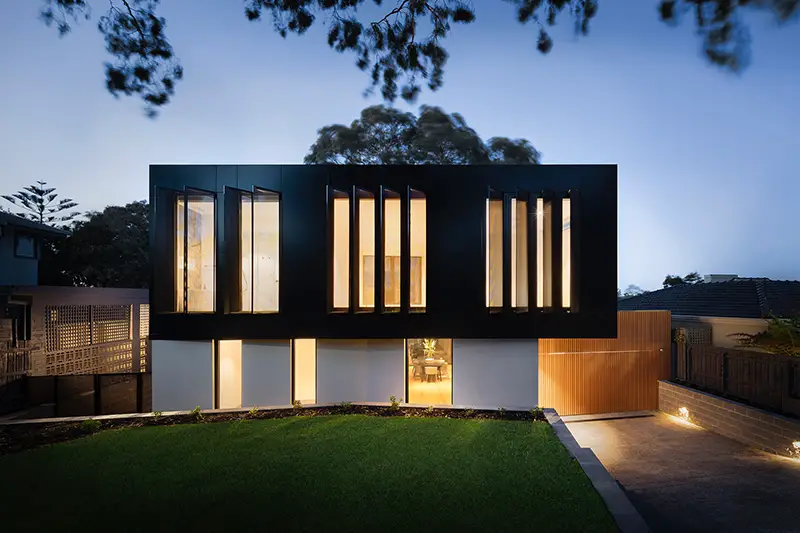 Fancy modern designed house with black paint outside