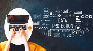 Data protection with person using a laptop