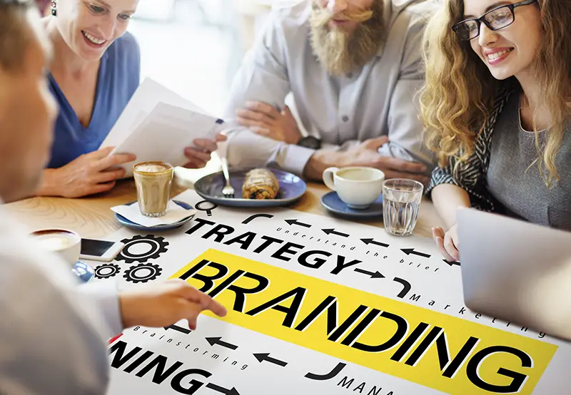 Business Team Brainstorming Brand Branding Label Marketing Profile Trademark