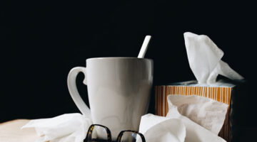White ceramic mug on the table
