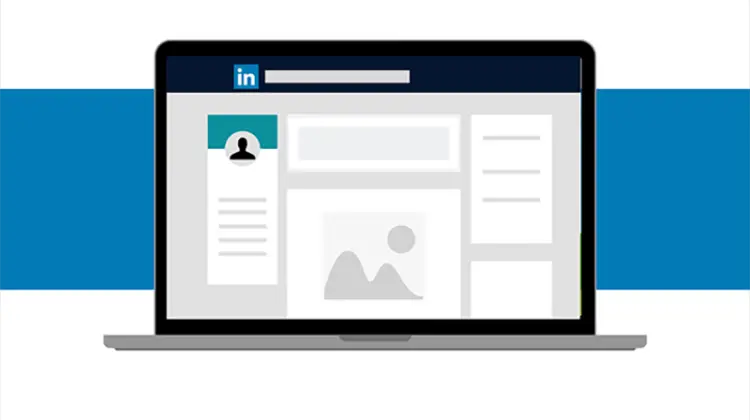LinkedIn Profile on computer screen illustration