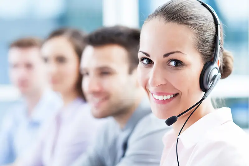 Smiling woman working as customer service