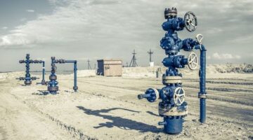 blue gate valves in the field