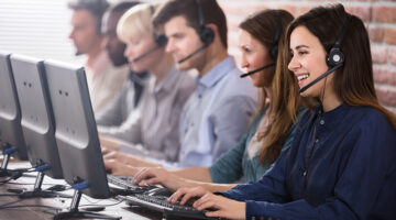 People working in a call center