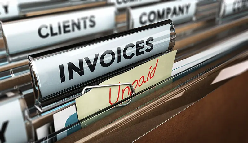 Concept image for illustration of unpaid invoices recovery