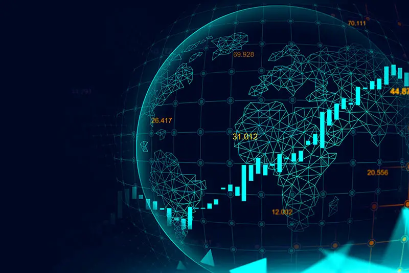 forex trading graph in futuristic concept