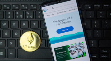 Mobile phone with NFT platform on the screen