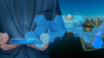 Businessman tablet steering