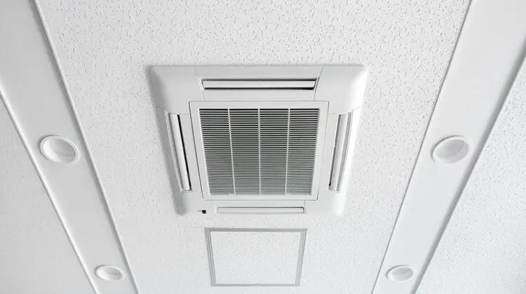 Air vent on white ceiling