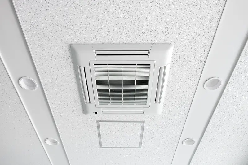 Air vent on white ceiling