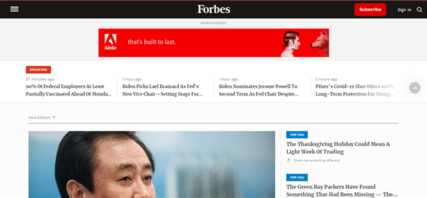 Forbes magazine website