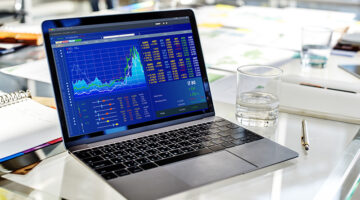Graphic of investment stock market data analysis business