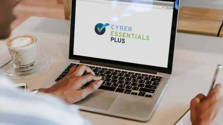 cyber essentials logo on laptop screen