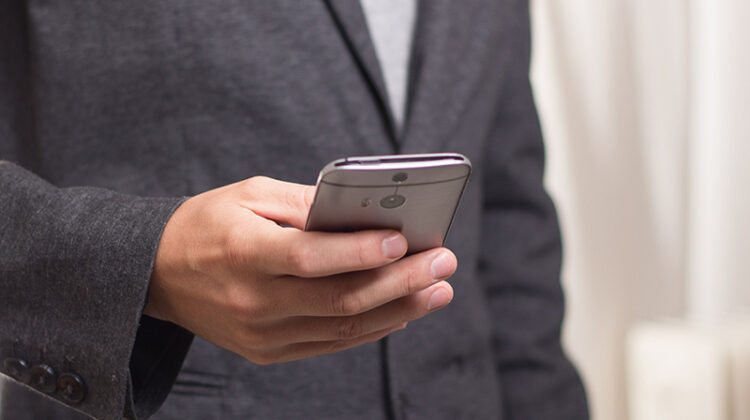 Businessman using smartphone