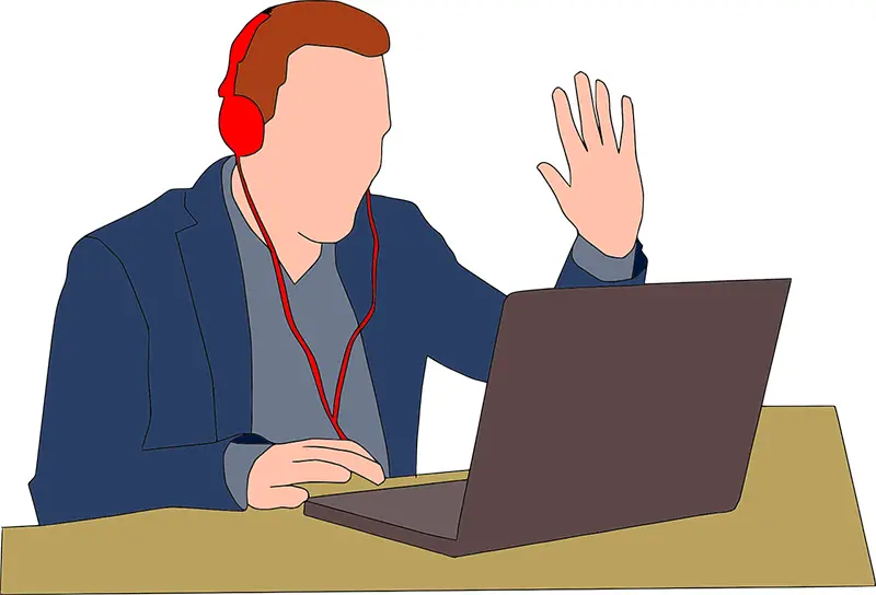 E-learning video conference illustration