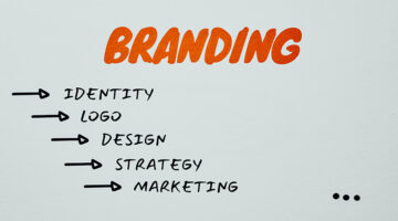 Branding Text on white paper