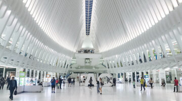 People walking inside the building