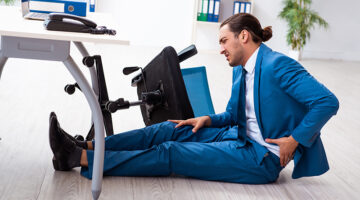 Young employee in work accident concept