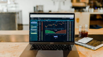 Trading graph on computer screen