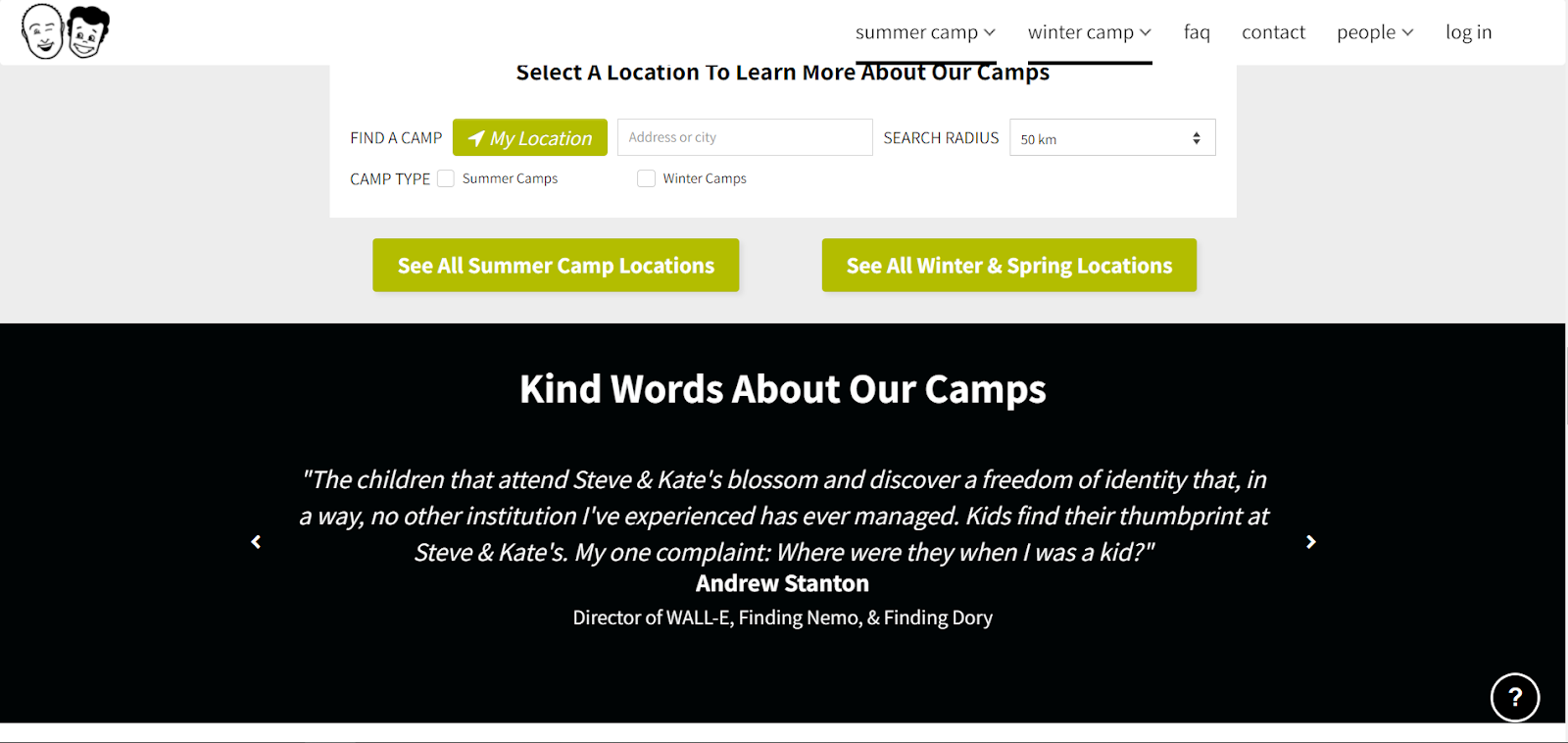 Steve & Kate’s Camp website review