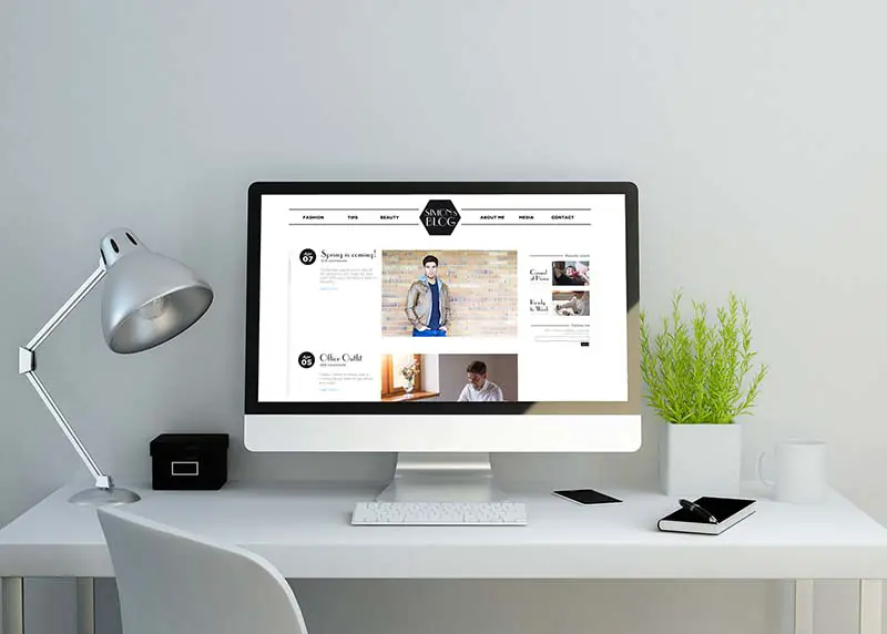 Fashion website on computer screen
