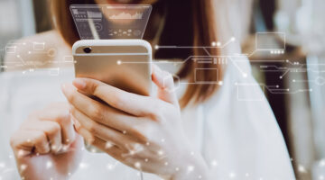 Women using a smartphone