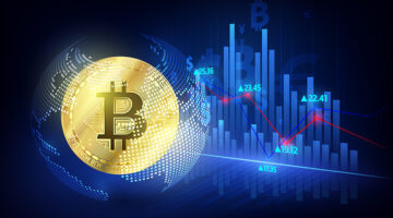 Crypto coin with growth chart