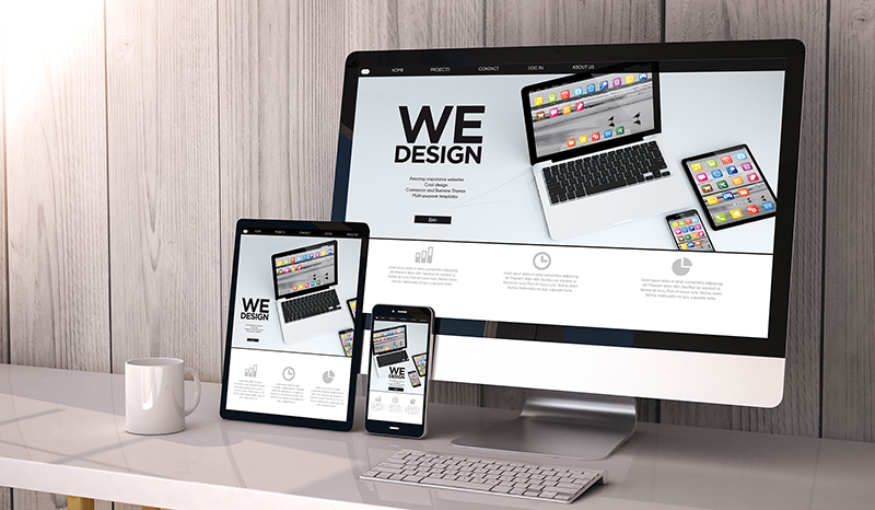 responsive website design on screen