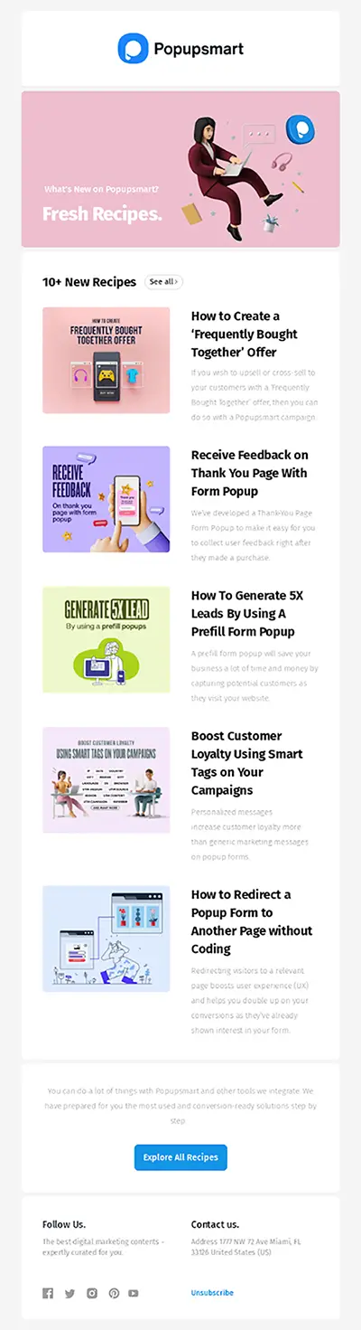 Popupsmart email infographic