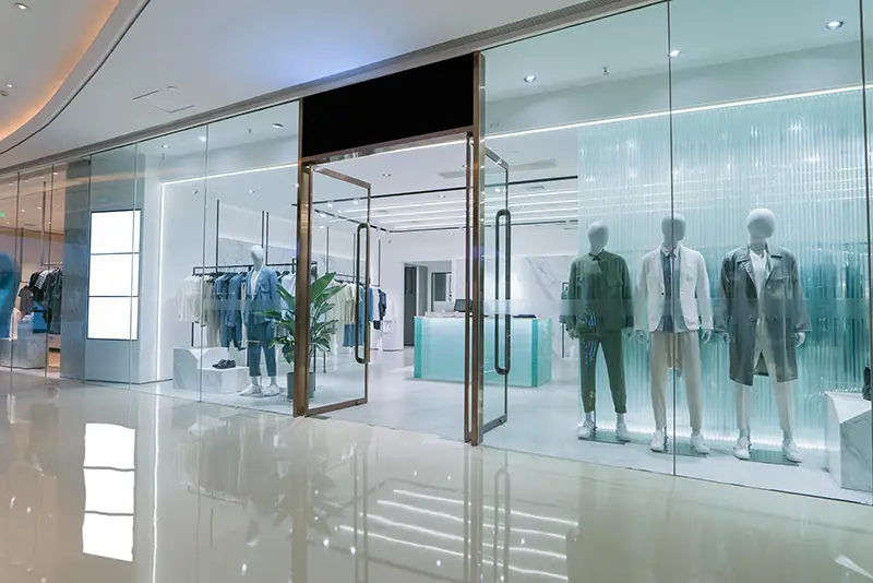 modern store front with mannequins