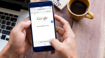 Person using google apps