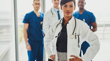 Black female doctor in charge at hospital