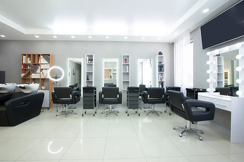 Hairdressing procedures in luxe beauty salon