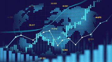 Stock market or forex trading graph in futuristic concept