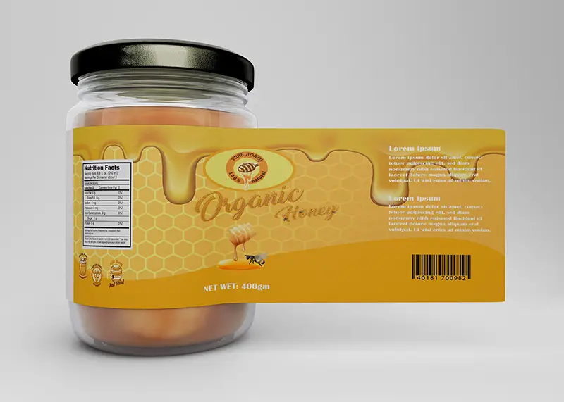 Unique Honey product label packaging design