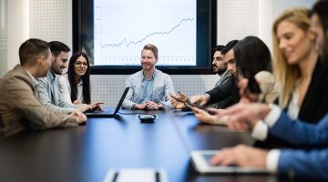 Entrepreneurs and business people conference in modern meeting room