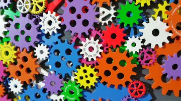 Colorful toothed wheels