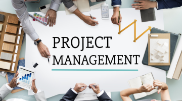 Project management work process organization concept