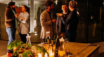 Group of people having a corporate party