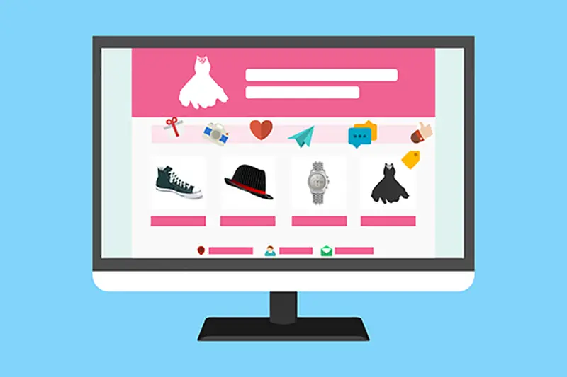 Illustration of Online store on computer screen