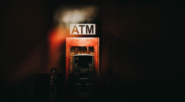 ATM machine at night