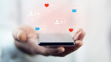 Concept of using a smartphone for social media